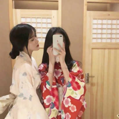 真人头像女生闺蜜二人一左一右，超爱 友情头像 第5张
