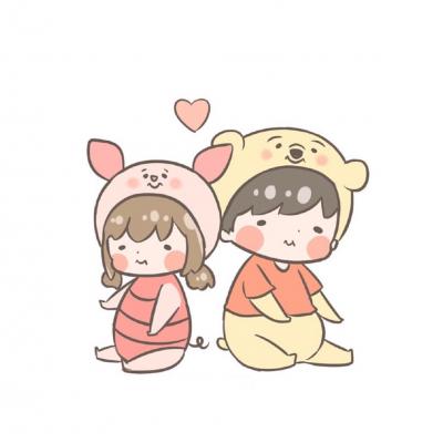 萌到犯规的一左一右卡通情侣头像来啦🥰 其它头像 第16张