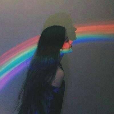 爱惨了这组彩虹下的女生侧脸QQ头像 女生头像 第1张 爱惨了这组彩虹下的女生侧脸QQ头像 女生头像 第1张