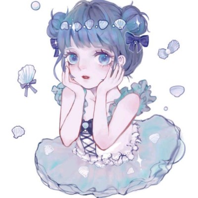清新蓝色动漫女生头像｜治愈不撞款，少女心直接拉满 女生头像 第8张