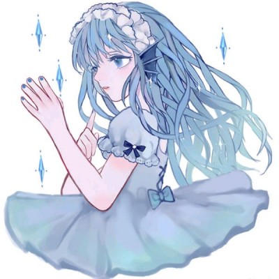 清新蓝色动漫女生头像|治愈不撞款,少女心直接拉满