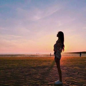 治愈系单人夕阳情侣头像 男女各一张 情侣专属