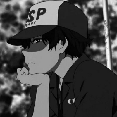 黑白丧感动漫男生头像高清 治愈emo专用男头 男生头像 第2张