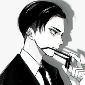 黑白酷动漫男生头像图片大全 高冷禁欲系男生 男生头像 第1张