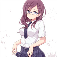 二次元戴眼镜女生头像