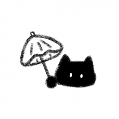 超萌！可爱手绘猫咪打伞情头来袭 情侣头像 第1张