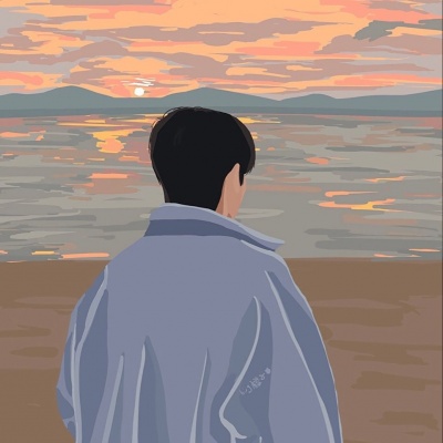 情侣头像手绘背影一男一女,简约又浪漫 情侣头像 第4张 情侣头像手绘背影一男一女,简约又浪漫 情侣头像 第4张