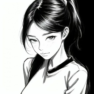 动漫女头黑白高级感,让人一眼就沦陷 女生头像 第7张 动漫女头黑白高级感,让人一眼就沦陷 女生头像 第7张