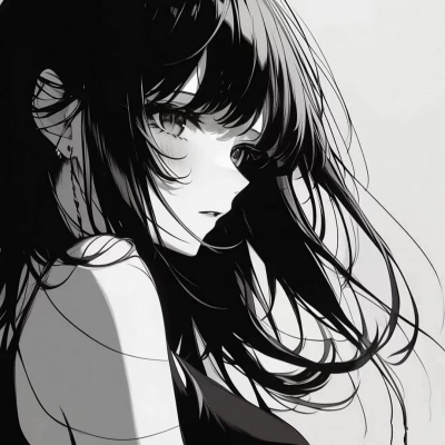 黑白emo氛围高冷动漫女头|疏离感拉满 女生头像 第2张 黑白emo氛围高冷动漫女头|疏离感拉满 女生头像 第2张
