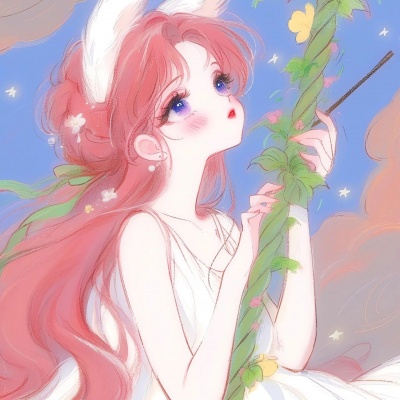 粉色手绘唯美女生头像分享,满满的少女心