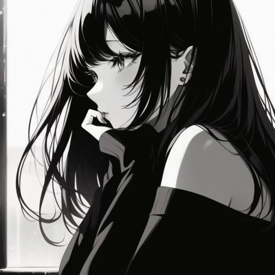 黑白emo氛围高冷动漫女头|疏离感拉满 女生头像 第5张 黑白emo氛围高冷动漫女头|疏离感拉满 女生头像 第5张