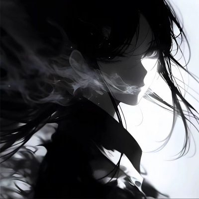 黑白emo氛围高冷动漫女头|疏离感拉满 女生头像 第3张 黑白emo氛围高冷动漫女头|疏离感拉满 女生头像 第3张