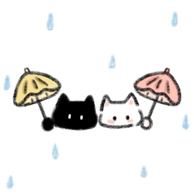 超萌！可爱手绘猫咪打伞情头来袭 情侣头像 第7张