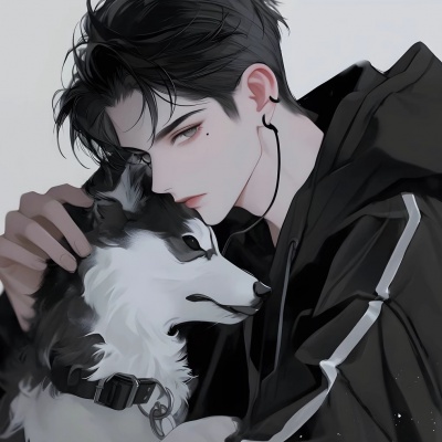 超酷预警!个性动漫男生抱狗头像来袭 男生头像 第1张 超酷预警!个性动漫男生抱狗头像来袭 男生头像 第1张
