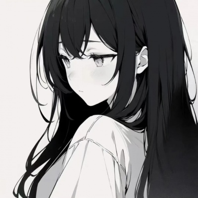 唯美黑白动漫女生头像✨ 女生头像 第6张