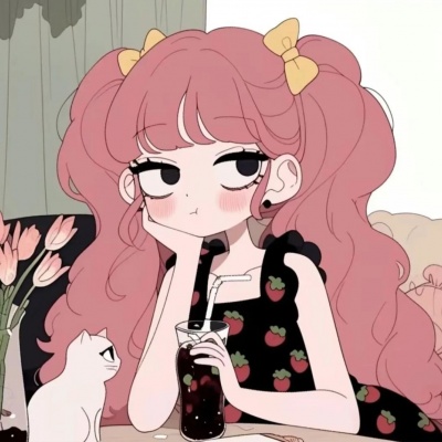 软萌粉色卡通长发女头｜高清晰无水印 少女心爆棚 女生头像 第5张