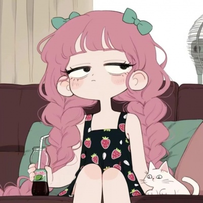 软萌粉色卡通长发女头｜高清晰无水印 少女心爆棚 女生头像 第6张