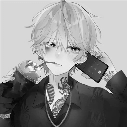 超全！100张黑白动漫男生头像高清大图 男生头像 第5张