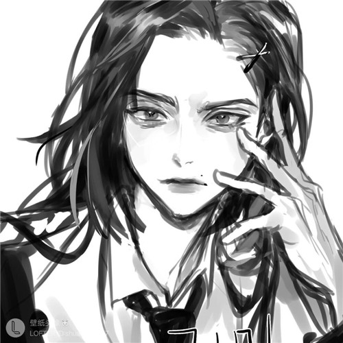 超全！100张黑白动漫男生头像高清大图 男生头像 第19张