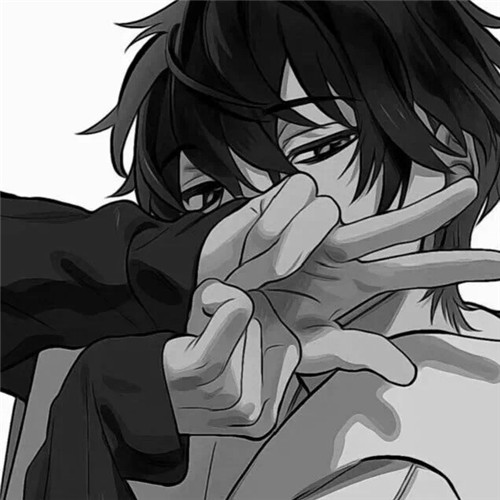 超全！100张黑白动漫男生头像高清大图 男生头像 第18张