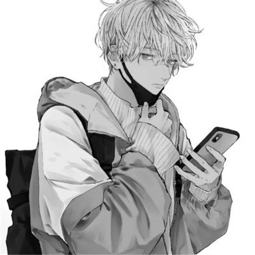 超全！100张黑白动漫男生头像高清大图 男生头像 第9张