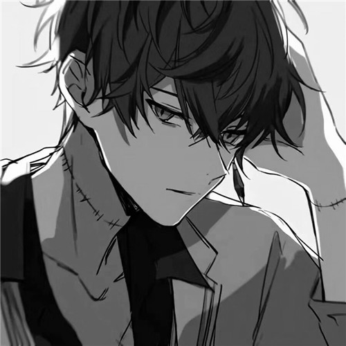 超全！100张黑白动漫男生头像高清大图 男生头像 第47张