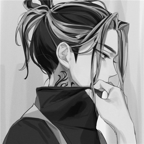 超全！100张黑白动漫男生头像高清大图 男生头像 第93张