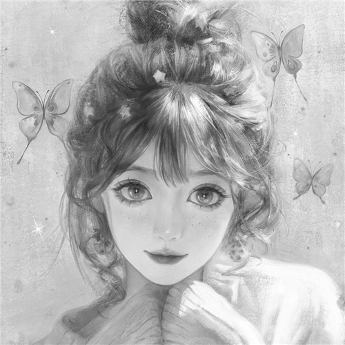 超绝！黑白漫画女生头像高清大集合 女生头像 第31张