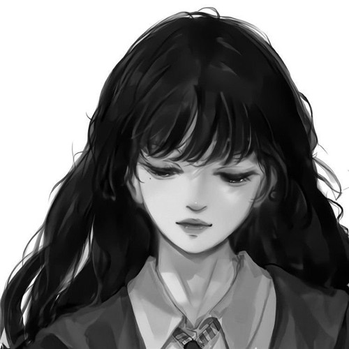 超绝！黑白漫画女生头像高清大集合 女生头像 第44张