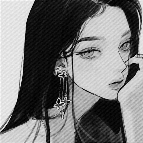 超绝！黑白漫画女生头像高清大集合 女生头像 第43张