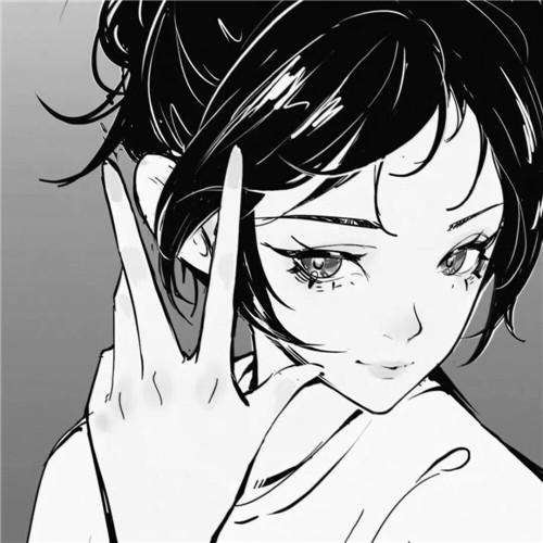 超绝！黑白漫画女生头像高清大集合 女生头像 第77张