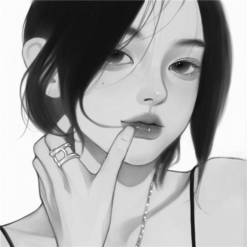 超绝！黑白漫画女生头像高清大集合 女生头像 第82张