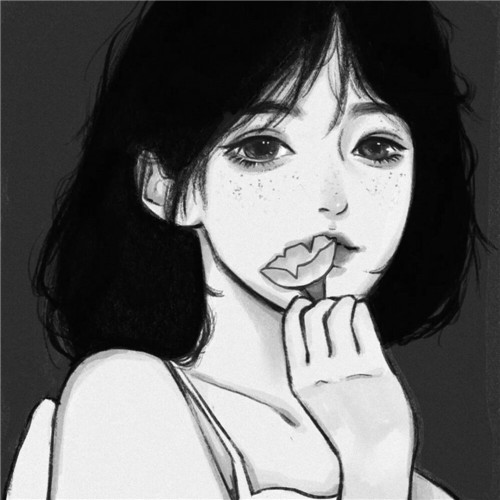 超绝！黑白漫画女生头像高清大集合 女生头像 第94张