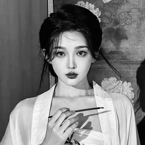 宝藏！高清美女黑白头像大合集来啦 女生头像 第26张