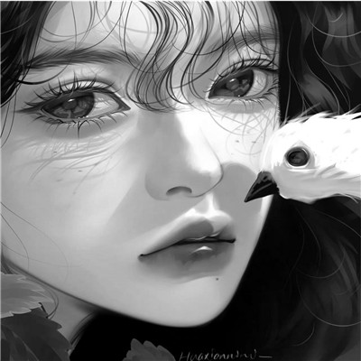 黑白世界里的慵懒冷淡风女生头像✨ 女生头像 第24张