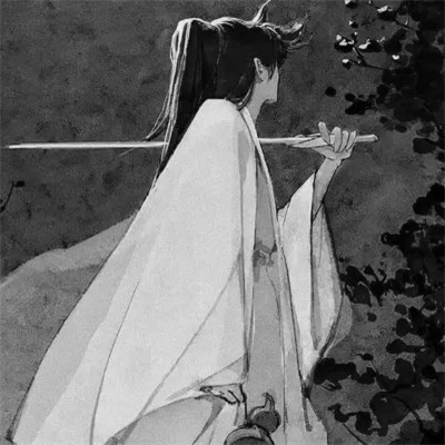 黑白古风男生头像高清，精选好看的水墨风侠客 / 书生头像图片合集 男生头像 第29张