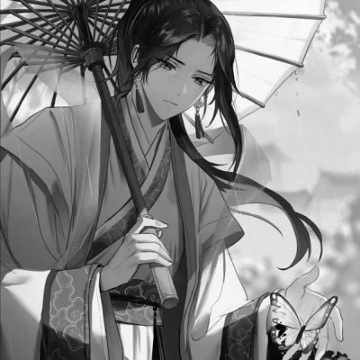 黑白古风男生头像高清，精选好看的水墨风侠客 / 书生头像图片合集 男生头像 第55张