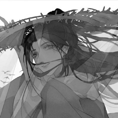 古风黑白漫画男生头像合集：水墨风侠客 / 书生 / 江湖少年插画素材 男生头像 第9张