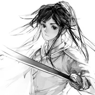 古风黑白漫画男生头像合集：水墨风侠客 / 书生 / 江湖少年插画素材 男生头像 第10张