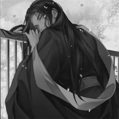 古风黑白漫画男生头像合集：水墨风侠客 / 书生 / 江湖少年插画素材 男生头像 第6张