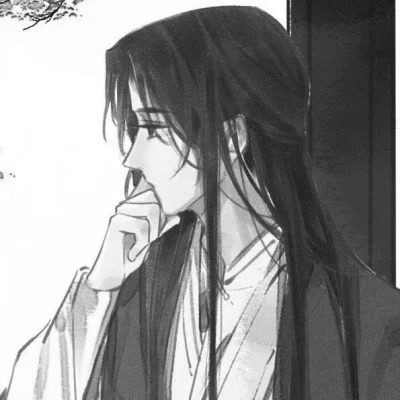古风黑白漫画男生头像合集：水墨风侠客 / 书生 / 江湖少年插画素材 男生头像 第13张