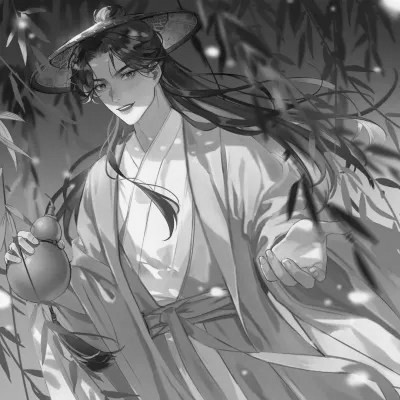 古风黑白漫画男生头像合集：水墨风侠客 / 书生 / 江湖少年插画素材 男生头像 第22张