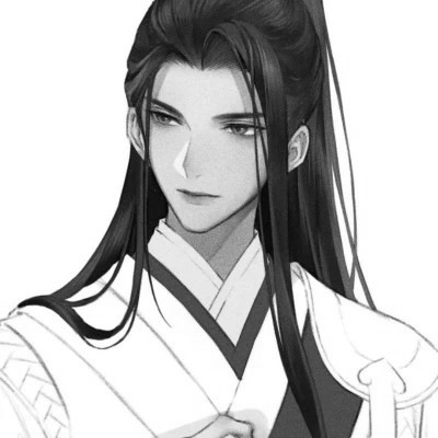 古风黑白漫画男生头像合集：水墨风侠客 / 书生 / 江湖少年插画素材 男生头像 第18张