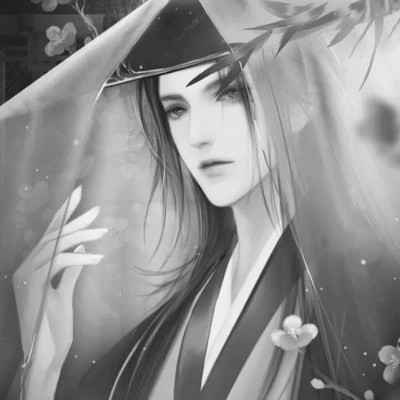 古风黑白漫画男生头像合集：水墨风侠客 / 书生 / 江湖少年插画素材 男生头像 第27张