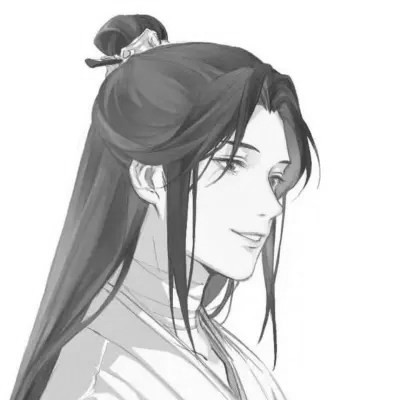 古风黑白漫画男生头像合集：水墨风侠客 / 书生 / 江湖少年插画素材 男生头像 第26张