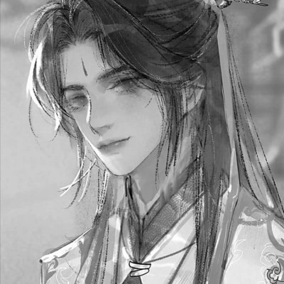 古风黑白漫画男生头像合集：水墨风侠客 / 书生 / 江湖少年插画素材 男生头像 第17张