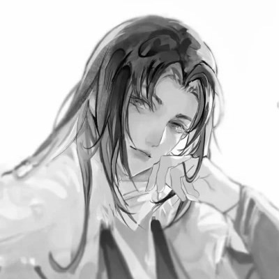 古风黑白漫画男生头像合集：水墨风侠客 / 书生 / 江湖少年插画素材 男生头像 第32张