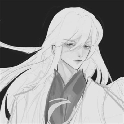 古风黑白漫画男生头像合集：水墨风侠客 / 书生 / 江湖少年插画素材 男生头像 第34张