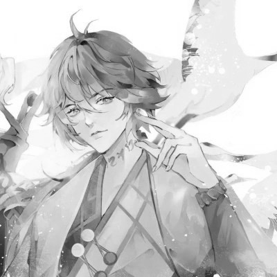 古风黑白漫画男生头像合集：水墨风侠客 / 书生 / 江湖少年插画素材 男生头像 第52张