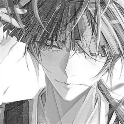 古风黑白漫画男生头像合集：水墨风侠客 / 书生 / 江湖少年插画素材 男生头像 第47张